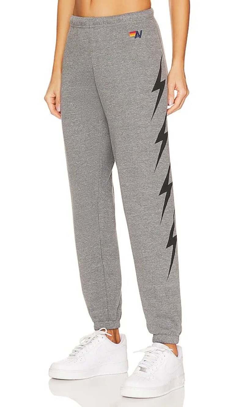 Aviator Nation Bolt 4 Women's Size XS Heather Gray Lightning Bolt Sweatpants